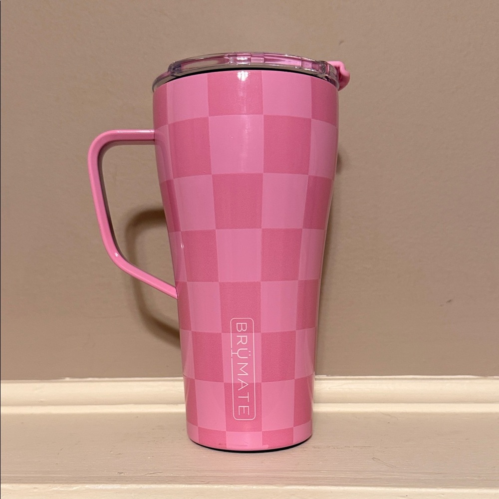 BrüMate Toddy 22oz Pink Checkered Insulated Mug